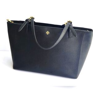 Tory Burch Black Tote Bag with Gold Accents